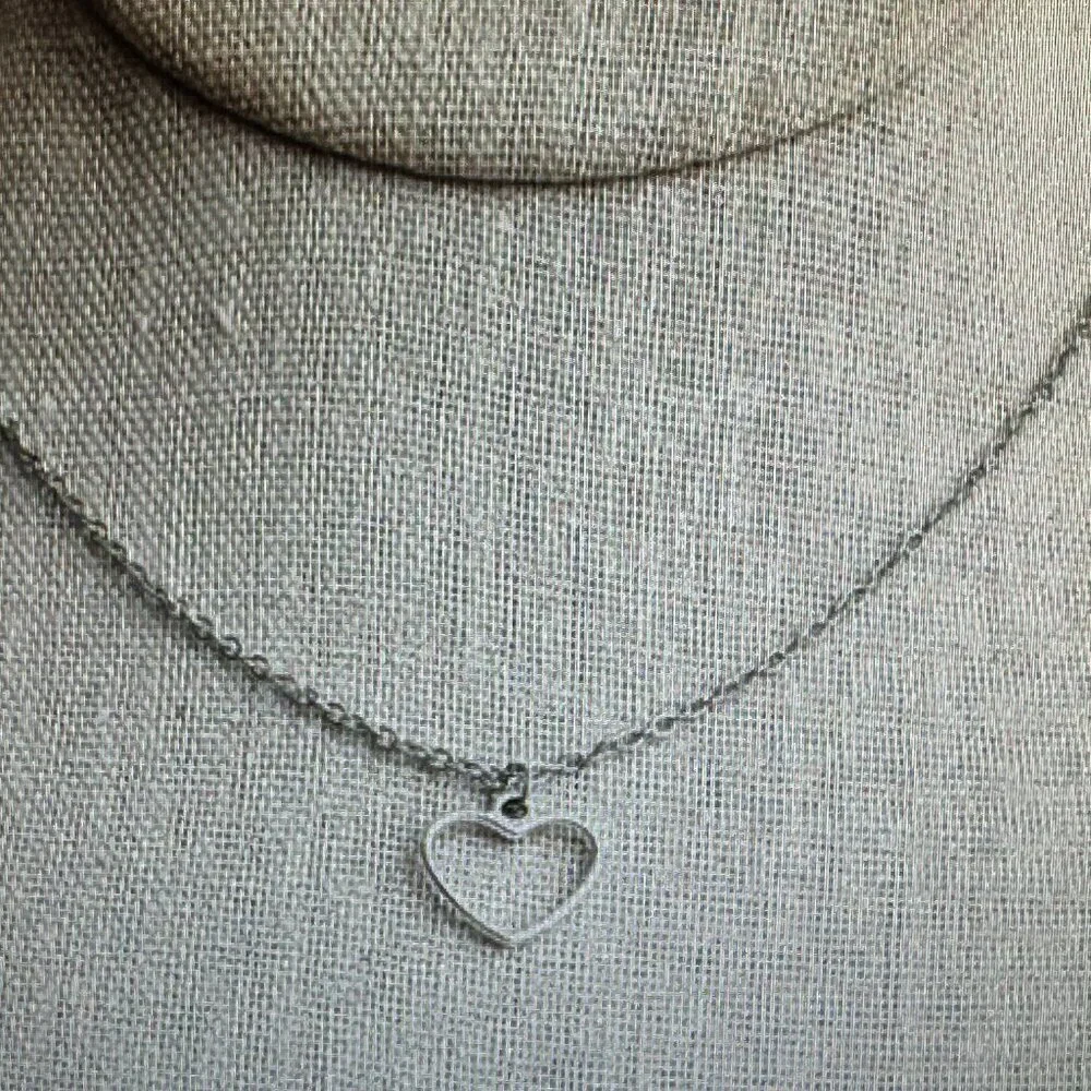 Small Heart Charm Stainless Steel Chain Necklace